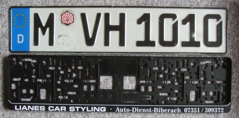 Genuine german license plate from germany with new frame bmw