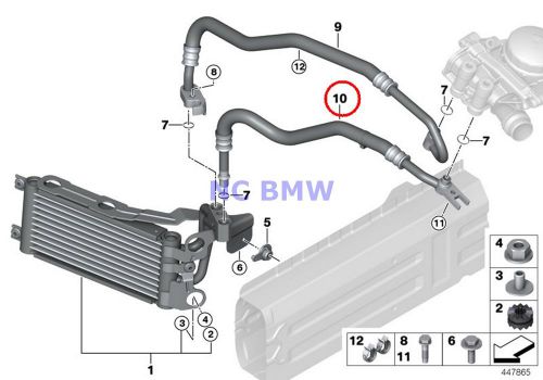 Bmw genuine engine oil cooler line return engine oil cooler pipe e82 e88