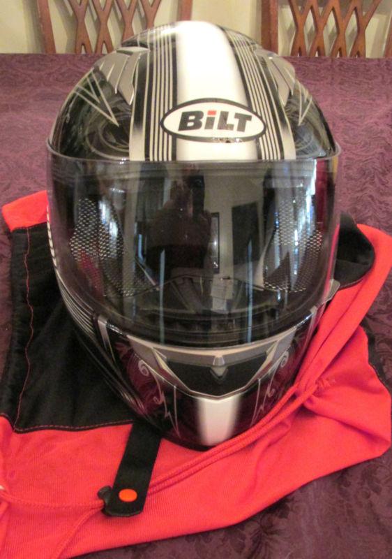 Mint bilt racing blh12 full face helmet w/ air pump + secondary sun visor size l