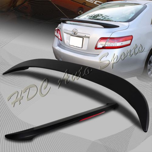 For 2007-2011 toyota camry matt black abs rear spoiler wing w / led brake light