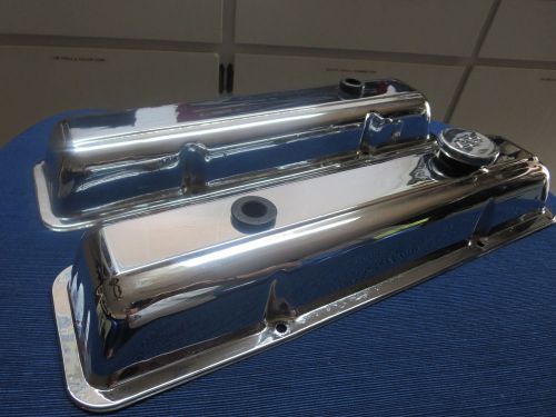 1970-1971 camaro ss 350, 1971-1972 base 350 corvette chrome oem valve covers