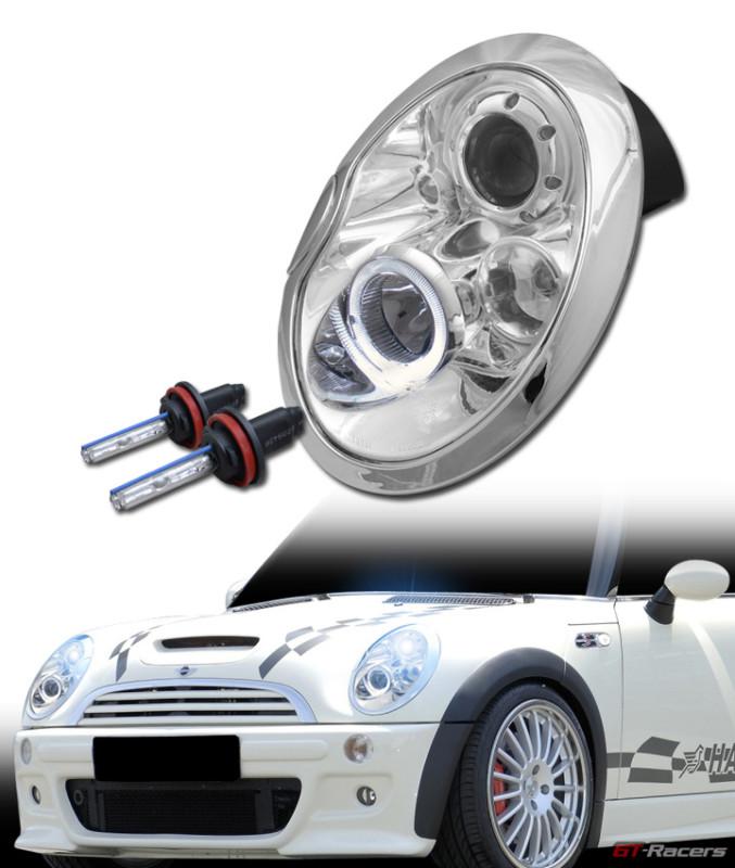 8000k hid xenon chrome halo projector head lights signal amber 02-05 mini cooper