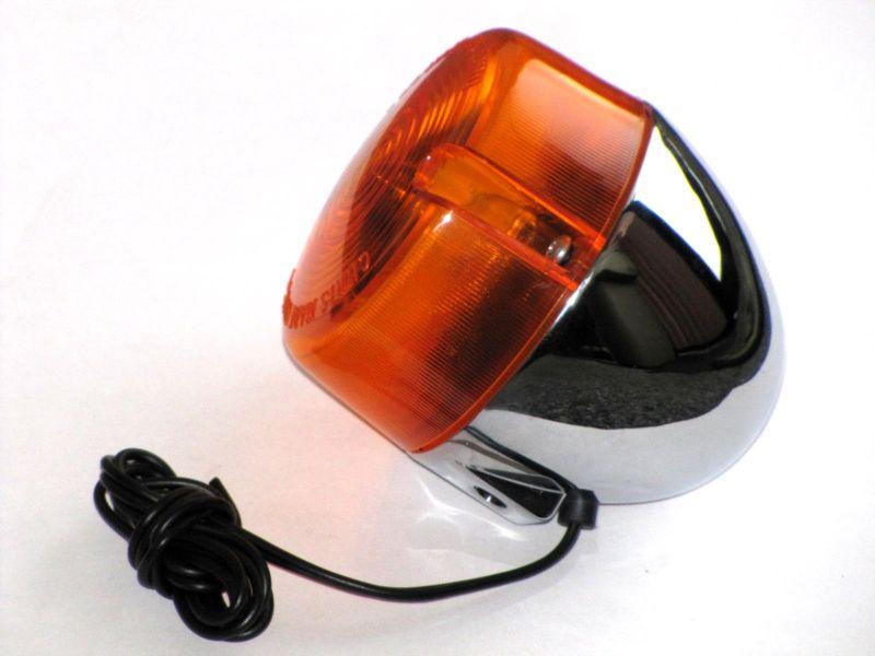 New chris chrome billet turn signal with amber lens for harley davidson 