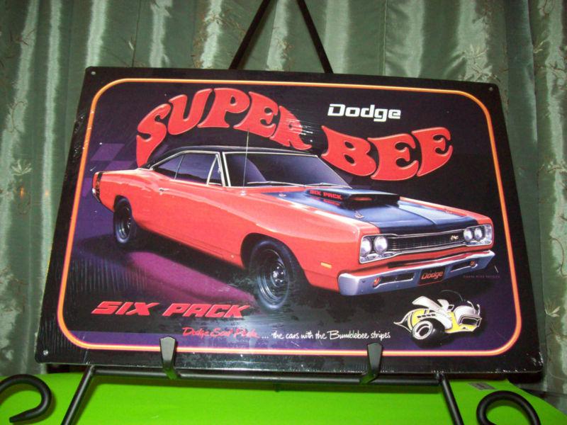 Tin sign super bee chrysler  plymouth mopar dodge hemi 440 six pack 6 parts dg03