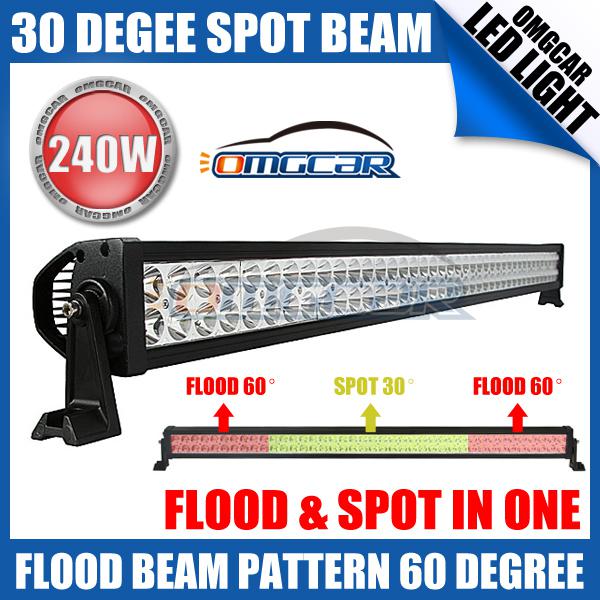 240w led bar light alloy spot flood combo work diving 4wd boat 12v 24v jeep 42"