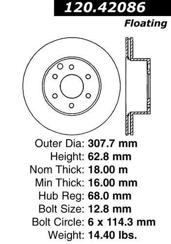 Centric 120.42086 rear brake rotor/disc-premium rotor-preferred