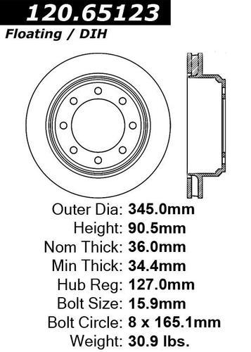 Centric 120.65123 rear brake rotor/disc-premium rotor-preferred