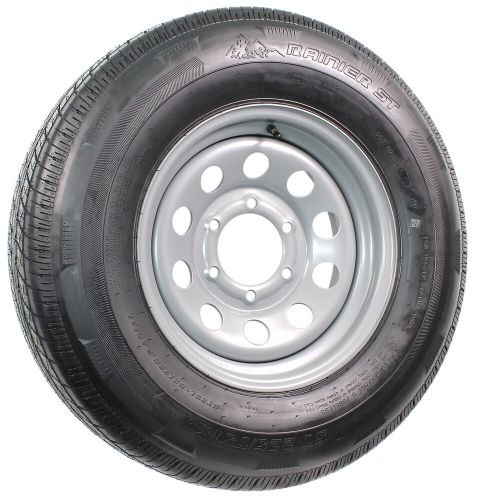 Trailer tire st225/75r15 lrd 15x6 6-5.5 silver modular wheel rim 4.25 cb