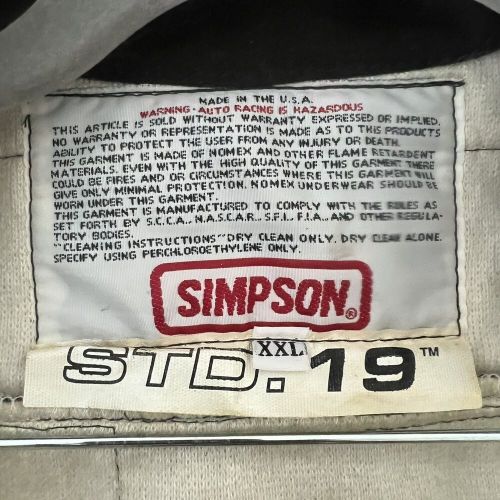 Simpson classic std.19 racing suit sunoco floridaatv.com manufactur cert. 3-2a/5