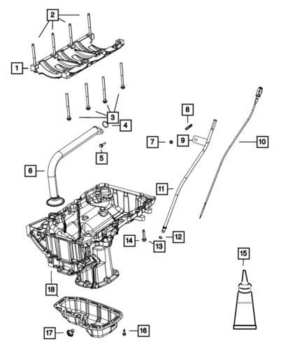 Genuine mopar engine oil level indicator 68103862aa