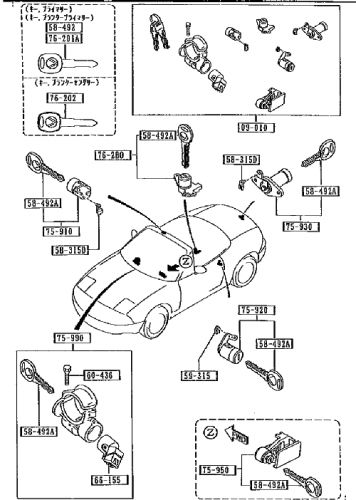 Mazda genuine oem roadster miata na6ce na8c 89-98 primary blank key n003-76-201