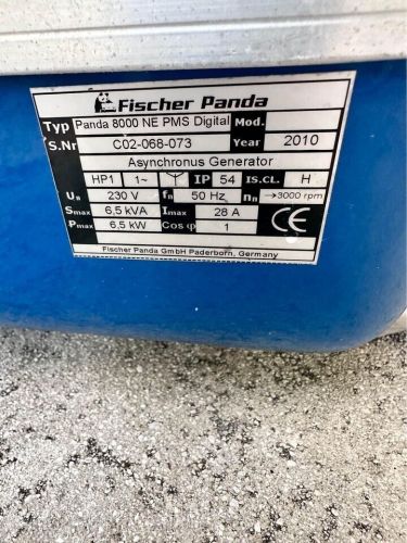 Fischer panda 8000 ne pms digital  8 kw marine diesel generator 2010