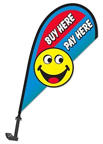 3d clip-on paddle flags for vehicle windows - 2-1/2&#039; tall pole, wind-resistant