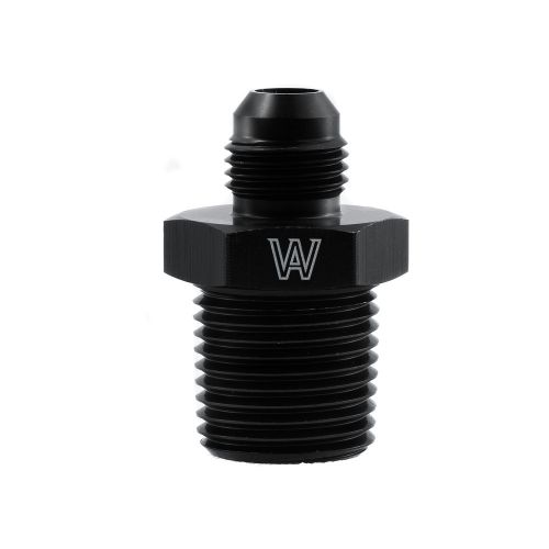 Black -6an flare to 1/2 npt adapter an fitting alloyworks