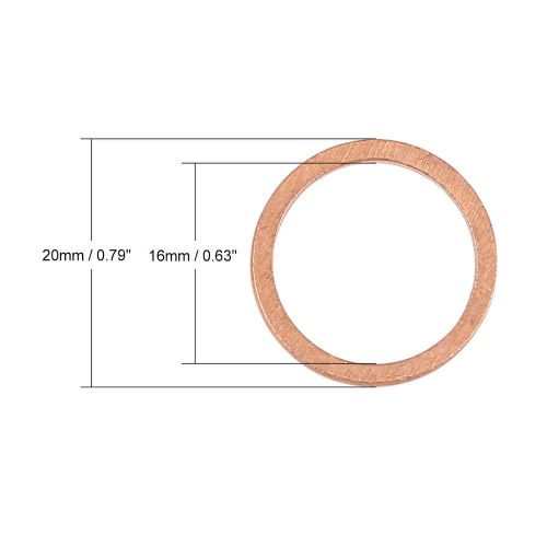 10pcs copper washer flat sealing gasket ring spacer for car 16 x 20 x 1.5mm