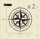 2x large compass sticker decals - caravan campervan motorhome van vinyl graphics