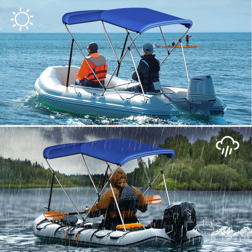 Foldable bimini top boat cover canopy cover 3 bow bimini top 61&#034;-66&#034; w/67&#034;-72&#034; w