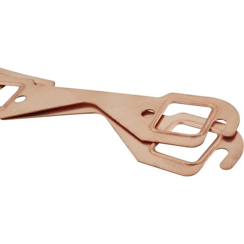 Copper exhaust gaskets, square port w/bolts, fits small block chevy