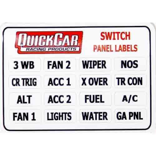 Quickcar racing 50-003 large switch panel stickers for large switch panels 16 va