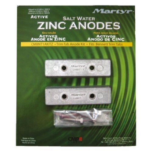 Martyr bennet 3.78&#034; l x 1.1&#034; w x 0.57&#034; h zinc trim tab anode kit