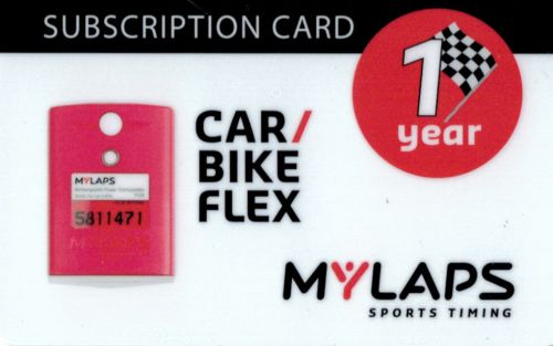 Mylaps flex subscription renewal card (1-year) for car/bike