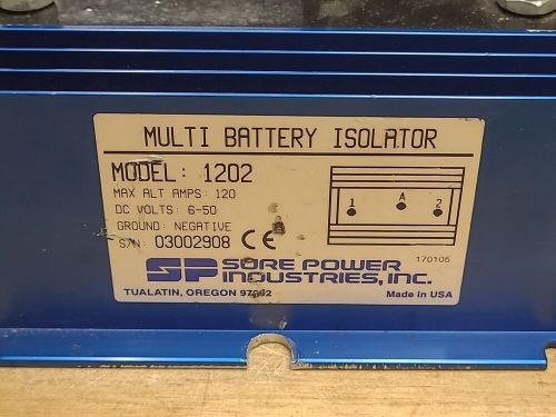 Sure power multi battery isolator model 1202