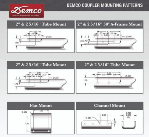 Demco ez latch 2&#034; coupler 7,000 lb capacity fits 3&#034; wide trailer tongue