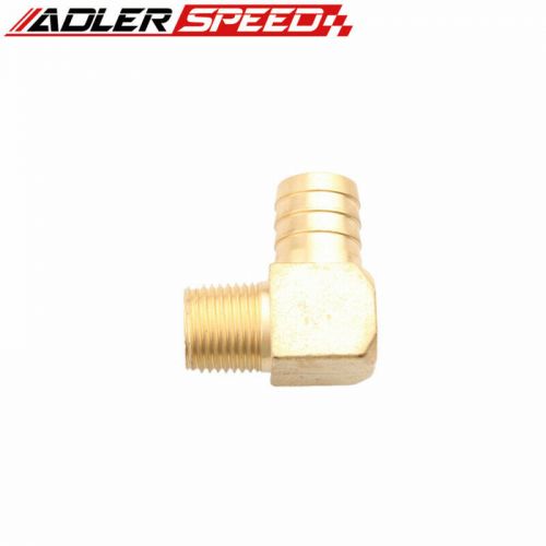 2pcs 1&#034; hose barb to 1/2&#034; male npt brass fuel oil fitting 90 elbow pipe