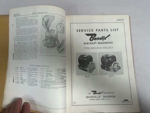 Vintage bendix ignition electrical equipment for business aircraft manual (a7)