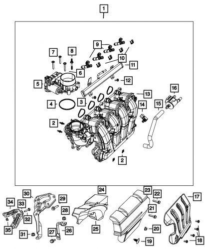 Genuine mopar throttle body gasket 68359029aa