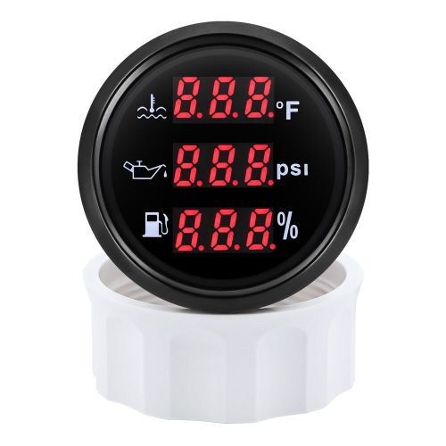 52mm 3 in 1 multi-function car digital water temp ℉ oil pressure psi fuel gauge