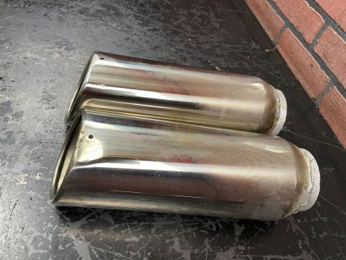 06-23 dodge charger srt chrome exhaust tips pair 2 7/8&#034; inlet 4&#034; out 8.5&#034; long