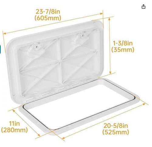 24&#034; x 14&#034; deck marine access hatch &amp; lid boat hatch handle marine caravan rv