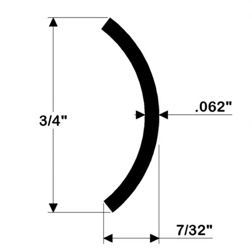 Tαcc0 stainless steel hollow back rub rail, 3/4”w x 16&#039;l, heavy duty