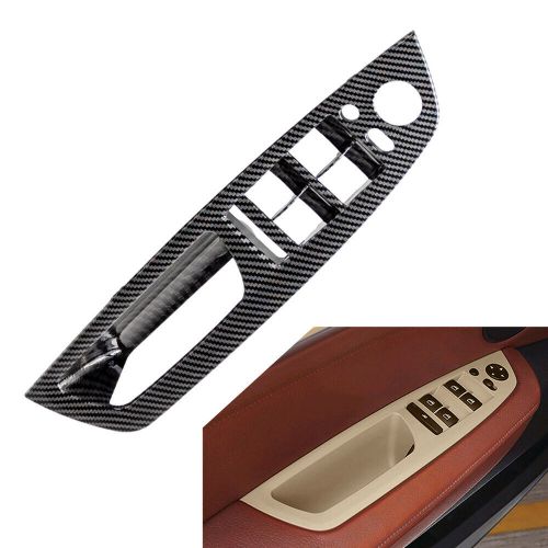 Front interior door panel handle strip cover for bmw x5 e70 x6 lhd carbon fiber-