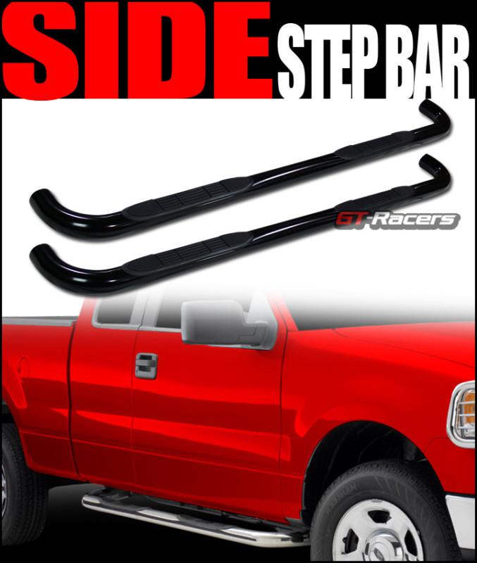 3" heavyduty side step nerf bars running board 2004+ ford f150 super/ext cab blk