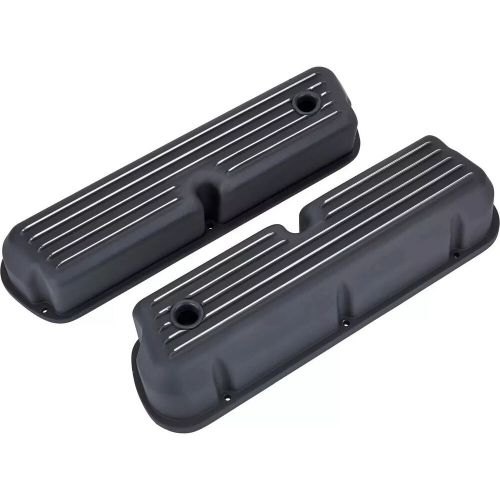 1962-85 sbf ford mercury 5.0l 289 302 351w black finned retro tall valve covers