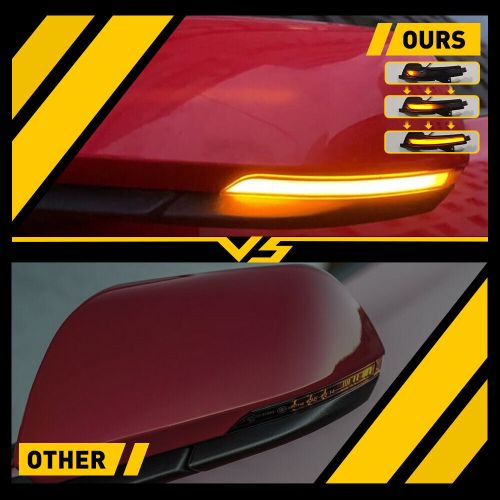 Smoked amber led sequential blinker side mirror signal light for 15-23 mustang g