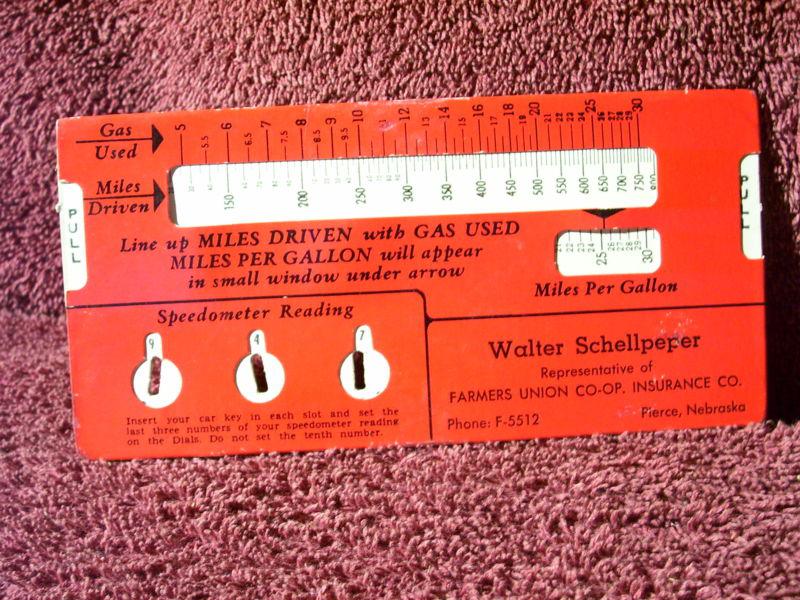 Vintage nos 50s 60s 70s visor speed o mile teller fuel calculator auto accessory