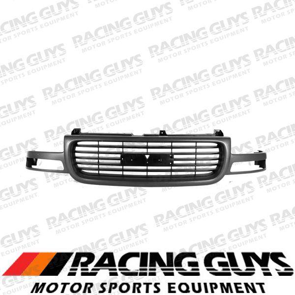 99 00 01 02 gmc sierra 1500/2500 black style front upper bumper grille grill 