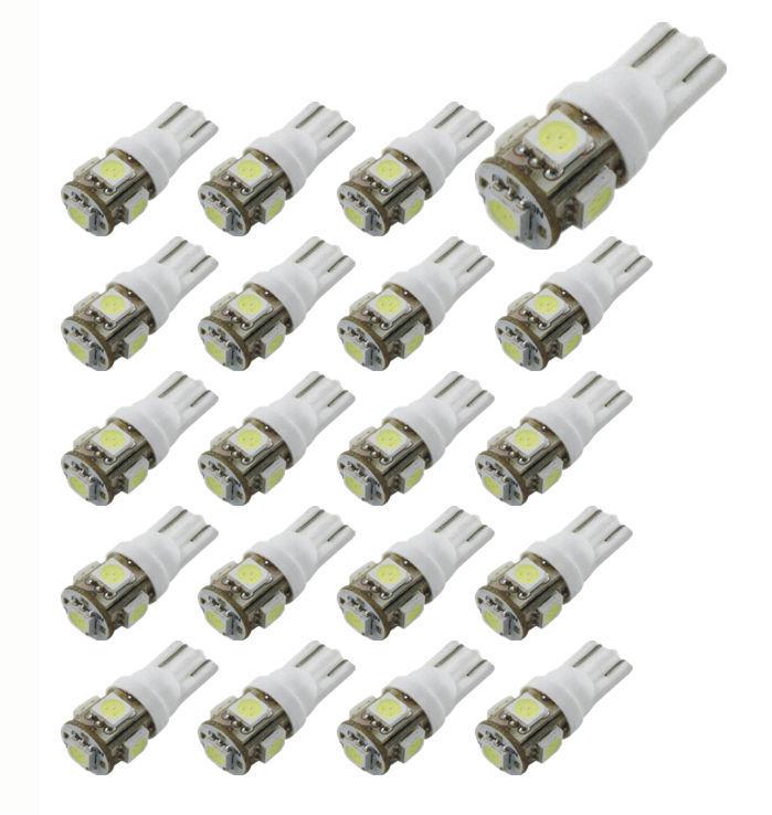 20 pcs white led license plate dome map light bulbs 168 194 2825 t10 wholesale b