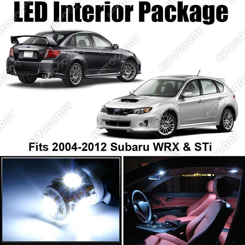 6x white led lights interior package for subaru wrx sti