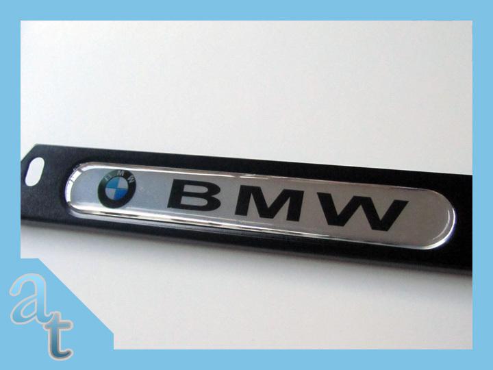 Quality black aluminum bmw custom license plate frame 4-hole logo standard us