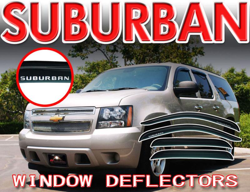 Suburban 2007-2013 side door window deflectors with logo - sun visors gmt931