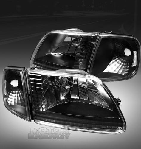 1997-2003 ford f-150/1997-2002 expedition crystal head light+corner signal black