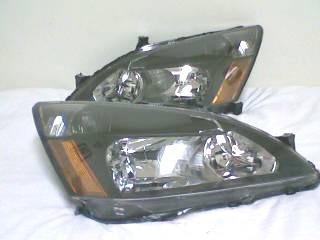 Honda accord 2003-2007 euro black/chrome headlights lamps