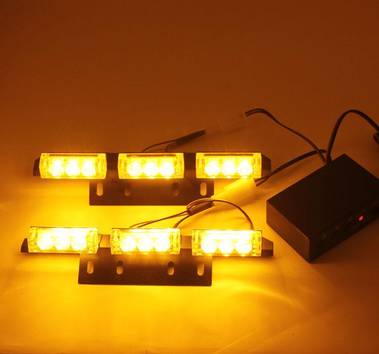 2 x 9 led amber auto van truck strobe flash light grill emergency lights 3 mode