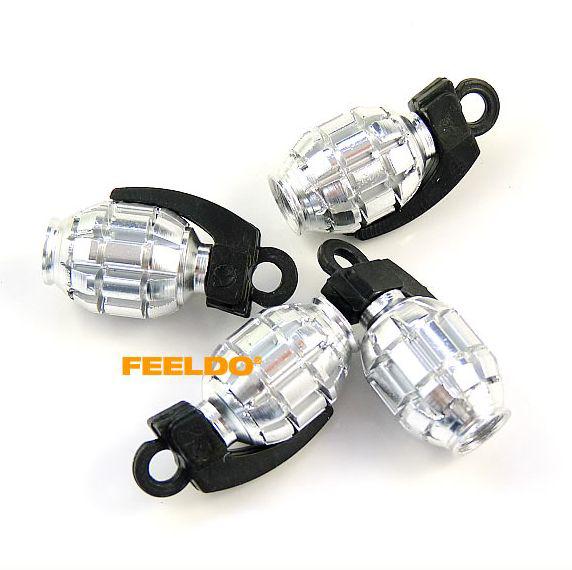 4 pcs grenade bomb style jeep dodge wheel tyre tire valve stems caps air covers 