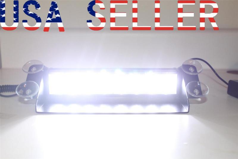 7flashing mode 8led car strobe flash truck boat windshield dash lights white