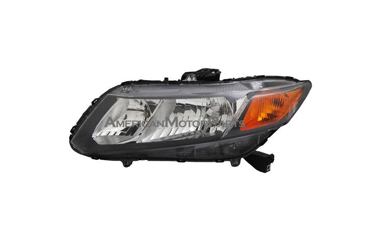 Depo driver & passenger replacement head lamp asy 12-12 honda civic